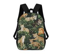 sinyumoney 3D Printed Jungle Animal Wallpaper Children's 17inch School Backpack for Kids High Capacity Travel Rucksacks Fashion Book Bags Kids School Bag