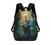 sinyumoney 3D Printed Jungle Guardian School Bag Boys Girls Children's 17inch Backpack School Backpack Casual Fashion Backpack for in School Or Travel