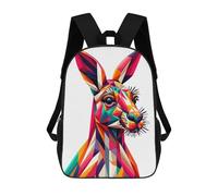 sinyumoney 3D Printed Kangaroo Wpap Pop Art School Bags Kids Backpacks Casual Fashion Backpacks Book Bags for Boys Elementary And Middle School Students 17inch