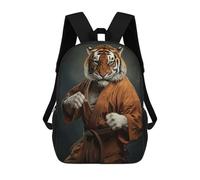 sinyumoney 3D Printed Karate Tiger School Book Bags Fashion Kids Large Capacity Backpack Children School Bag Travel Rucksacks 17inch