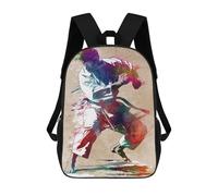 sinyumoney 3D Printed Karate Watercolor Art Children Backpacks Kids Cute School Backpack Outdoor Casual Daypack for Boys Middle School Students 17inch