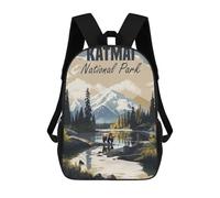 sinyumoney 3D Printed Katmai National Park School Bag Boys Girls Children's 17inch Backpack School Backpack Casual Fashion Backpack for in School Or Travel