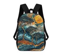 sinyumoney 3D Printed Kids School Backpack Abstract Gold Savannah Backpacks Fashion Casual Children Backpacks Outdoor Casual Daypack Cute Travel Bags 17inch