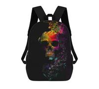 sinyumoney 3D Printed Kids School Backpack Abstract Skull Backpacks Fashion Casual Children Backpacks Outdoor Casual Daypack Cute Travel Bags 17inch