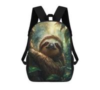 sinyumoney 3D Printed Kids School Backpack Adorable Sloth in Jungle Backpacks Fashion Casual Children Backpacks Outdoor Casual Daypack Cute Travel Bags 17inch