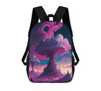 sinyumoney 3D Printed Kids School Backpack Alien Cloud Cityscape Children School Bag Travel Rucksacks Fashion Book Bags Large Capacity Backpack 17inch
