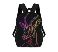 sinyumoney 3D Printed Kids School Backpack Anthelope Neon Animal Backpacks Fashion Casual Children Backpacks Outdoor Casual Daypack Cute Travel Bags 17inch