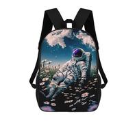 sinyumoney 3D Printed Kids School Backpack Astronaut in Daisy Field Backpacks Fashion Casual Children Backpacks Outdoor Casual Daypack Cute Travel Bags 17inch