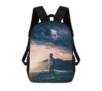 sinyumoney 3D Printed Kids School Backpack Astronaut on An Alien Planet Backpacks Fashion Casual Children Backpacks Outdoor Casual Daypack Cute Travel Bags 17inch