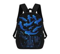 sinyumoney 3D Printed Kids School Backpack Astronaut Shark Whale Backpacks Fashion Casual Children Backpacks Outdoor Casual Daypack Cute Travel Bags 17inch