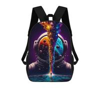 sinyumoney 3D Printed Kids School Backpack Astronaut Split by Cosmic Rift Backpacks Fashion Casual Children Backpacks Outdoor Casual Daypack Cute Travel Bags 17inch