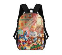 sinyumoney 3D Printed Kids School Backpack Baby Surrounded by Toys in Playroom Backpacks Fashion Casual Children Backpacks Outdoor Casual Daypack Cute Travel Bags 17inch