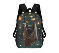 sinyumoney 3D Printed Kids School Backpack Bat in A Hammock Children School Bag Travel Rucksacks Fashion Book Bags Large Capacity Backpack 17inch