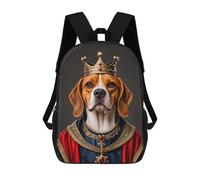 sinyumoney 3D Printed Kids School Backpack Beagle Dog King Children School Bag Travel Rucksacks Fashion Book Bags Large Capacity Backpack 17inch