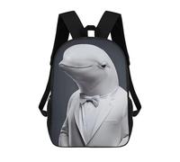 sinyumoney 3D Printed Kids School Backpack Beluga Portrait Backpacks Fashion Casual Children Backpacks Outdoor Casual Daypack Cute Travel Bags 17inch