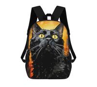 sinyumoney 3D Printed Kids School Backpack Black Cat Animal Children School Bag Travel Rucksacks Fashion Book Bags Large Capacity Backpack 17inch
