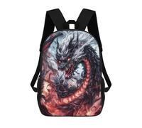 sinyumoney 3D Printed Kids School Backpack Black Dragon with Red Eyes Children School Bag Travel Rucksacks Fashion Book Bags Large Capacity Backpack 17inch