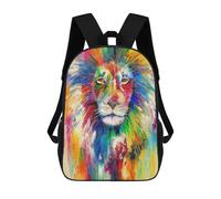sinyumoney 3D Printed Kids School Backpack Bright Lion Backpacks Fashion Casual Children Backpacks Outdoor Casual Daypack Cute Travel Bags 17inch