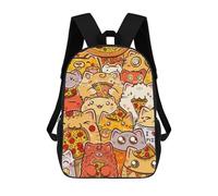 sinyumoney 3D Printed Kids School Backpack Bunch of Pizza Cats Children School Bag Travel Rucksacks Fashion Book Bags Large Capacity Backpack 17inch