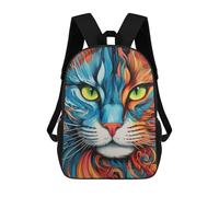 sinyumoney 3D Printed Kids School Backpack Cat Amazing Portrait Children School Bag Travel Rucksacks Fashion Book Bags Large Capacity Backpack 17inch