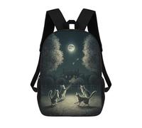 sinyumoney 3D Printed Kids School Backpack Cats Playing Badminton Backpacks Fashion Casual Children Backpacks Outdoor Casual Daypack Cute Travel Bags 17inch