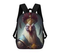 sinyumoney 3D Printed Kids School Backpack Chicken Storybook Children School Bag Travel Rucksacks Fashion Book Bags Large Capacity Backpack 17inch