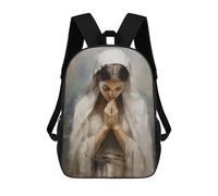 sinyumoney 3D Printed Kids School Backpack Christian Girl Praying Children School Bag Travel Rucksacks Fashion Book Bags Large Capacity Backpack 17inch