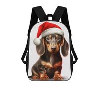 sinyumoney 3D Printed Kids School Backpack Christmas Dachshund Backpacks Fashion Casual Children Backpacks Outdoor Casual Daypack Cute Travel Bags 17inch