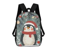 sinyumoney 3D Printed Kids School Backpack Christmas Penguin Illustration Children School Bag Travel Rucksacks Fashion Book Bags Large Capacity Backpack 17inch