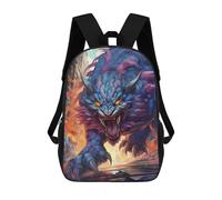 sinyumoney 3D Printed Kids School Backpack City Under Siege by Monster Children School Bag Travel Rucksacks Fashion Book Bags Large Capacity Backpack 17inch