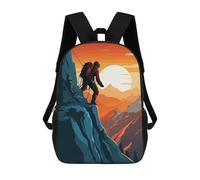 sinyumoney 3D Printed Kids School Backpack Climbing Mountain Climber Backpacks Fashion Casual Children Backpacks Outdoor Casual Daypack Cute Travel Bags 17inch
