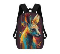sinyumoney 3D Printed Kids School Backpack Colorful Fox Portrait Children School Bag Travel Rucksacks Fashion Book Bags Large Capacity Backpack 17inch