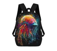 sinyumoney 3D Printed Kids School Backpack Colorful Jellyfish Artwork Backpacks Fashion Casual Children Backpacks Outdoor Casual Daypack Cute Travel Bags 17inch
