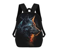sinyumoney 3D Printed Kids School Backpack Colorful Wolf Children School Bag Travel Rucksacks Fashion Book Bags Large Capacity Backpack 17inch