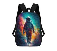 sinyumoney 3D Printed Kids School Backpack Cosmic Astronaut Journey-5 Children School Bag Travel Rucksacks Fashion Book Bags Large Capacity Backpack 17inch