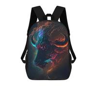 sinyumoney 3D Printed Kids School Backpack Cosmic Bull Profile Children School Bag Travel Rucksacks Fashion Book Bags Large Capacity Backpack 17inch
