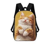 sinyumoney 3D Printed Kids School Backpack Cozy Tabby Cat Art Children School Bag Travel Rucksacks Fashion Book Bags Large Capacity Backpack 17inch