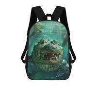 sinyumoney 3D Printed Kids School Backpack Crocodile Children School Bag Travel Rucksacks Fashion Book Bags Large Capacity Backpack 17inch