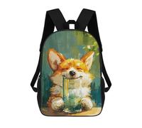 sinyumoney 3D Printed Kids School Backpack Cute Cat Drinking Backpacks Fashion Casual Children Backpacks Outdoor Casual Daypack Cute Travel Bags 17inch
