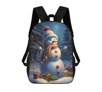 sinyumoney 3D Printed Kids School Backpack Cute Snowman Christmas Children School Bag Travel Rucksacks Fashion Book Bags Large Capacity Backpack 17inch