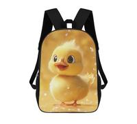 sinyumoney 3D Printed Kids School Backpack Cute Yellow Duckling Children School Bag Travel Rucksacks Fashion Book Bags Large Capacity Backpack 17inch