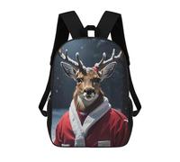 sinyumoney 3D Printed Kids School Backpack Deer Santa Xmas Backpacks Fashion Casual Children Backpacks Outdoor Casual Daypack Cute Travel Bags 17inch
