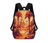 sinyumoney 3D Printed Kids School Backpack Desert Oasis Sunset Children School Bag Travel Rucksacks Fashion Book Bags Large Capacity Backpack 17inch