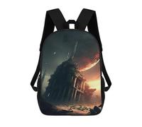 sinyumoney 3D Printed Kids School Backpack Distant Planet's Shadowed Ruins Children School Bag Travel Rucksacks Fashion Book Bags Large Capacity Backpack 17inch