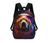 sinyumoney 3D Printed Kids School Backpack Dog in Space Helmet -7 Backpacks Fashion Casual Children Backpacks Outdoor Casual Daypack Cute Travel Bags 17inch