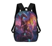 sinyumoney 3D Printed Kids School Backpack Dragon Around The Crystal Backpacks Fashion Casual Children Backpacks Outdoor Casual Daypack Cute Travel Bags 17inch
