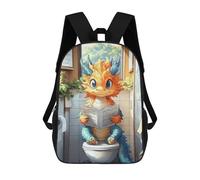 sinyumoney 3D Printed Kids School Backpack Dragon on The Toilet Funny Children School Bag Travel Rucksacks Fashion Book Bags Large Capacity Backpack 17inch