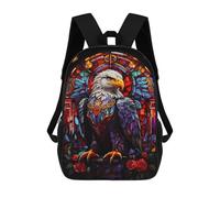 sinyumoney 3D Printed Kids School Backpack Eagle Colorful Abstract Backpacks Fashion Casual Children Backpacks Outdoor Casual Daypack Cute Travel Bags 17inch