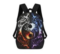 sinyumoney 3D Printed Kids School Backpack Elemental Yin Yang Backpacks Fashion Casual Children Backpacks Outdoor Casual Daypack Cute Travel Bags 17inch