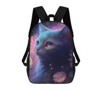 sinyumoney 3D Printed Kids School Backpack Enchanted Fantasy Cat Portrait Backpacks Fashion Casual Children Backpacks Outdoor Casual Daypack Cute Travel Bags 17inch